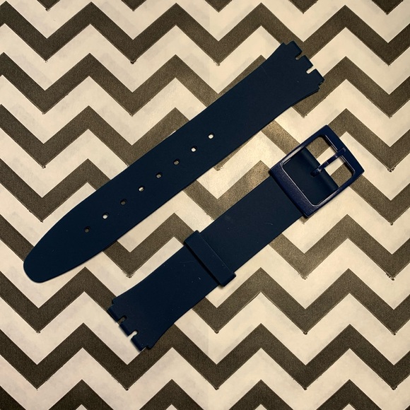 Navy Watch Band (Strap Only) - fits Swatch Skin model - Picture 1 of 2